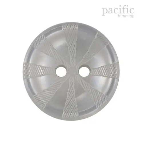 2 Hole Patterned Engraved White Polyester Faux Pearl Button 120263PL