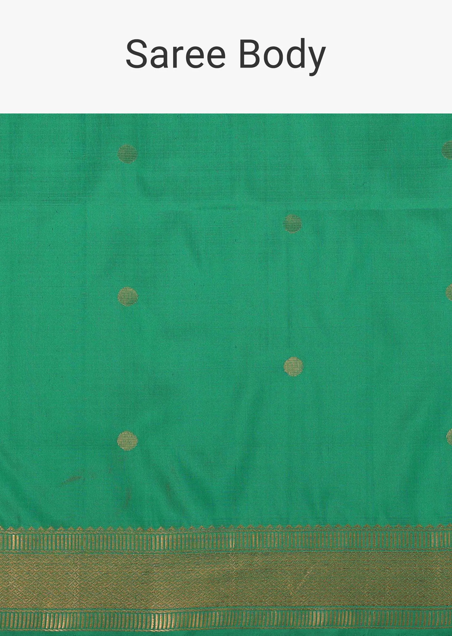 Blarney Green Album Silk Saree With South Paithani Pallu And Unstitched Blouse