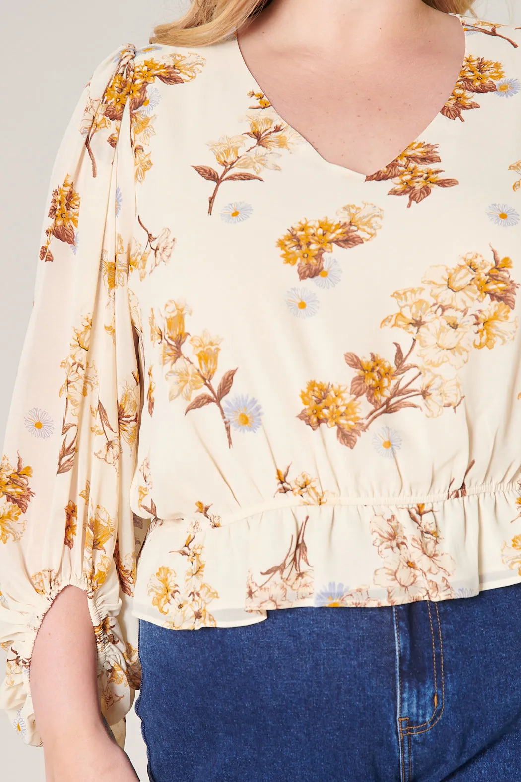 Clarabelle Honey Ways Balloon Sleeve Blouse Curve