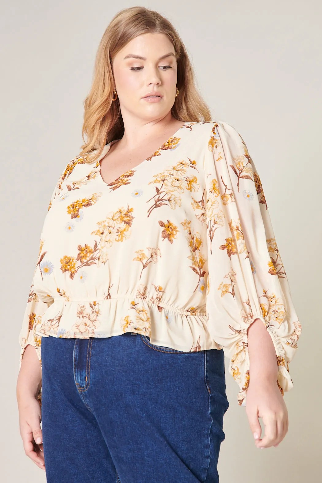 Clarabelle Honey Ways Balloon Sleeve Blouse Curve