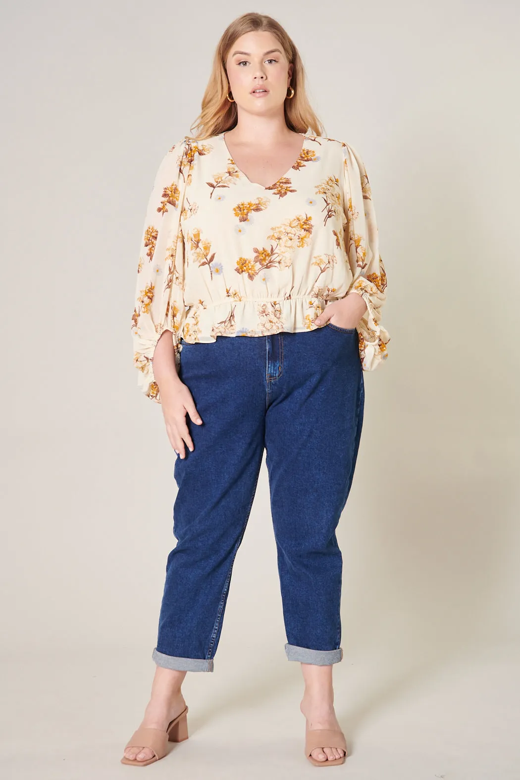 Clarabelle Honey Ways Balloon Sleeve Blouse Curve