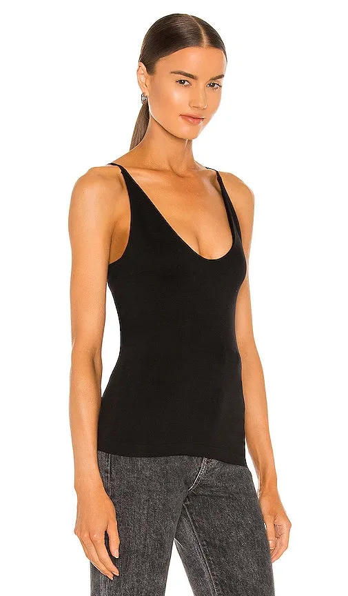 Free People Seamless V Neck Cami in Black