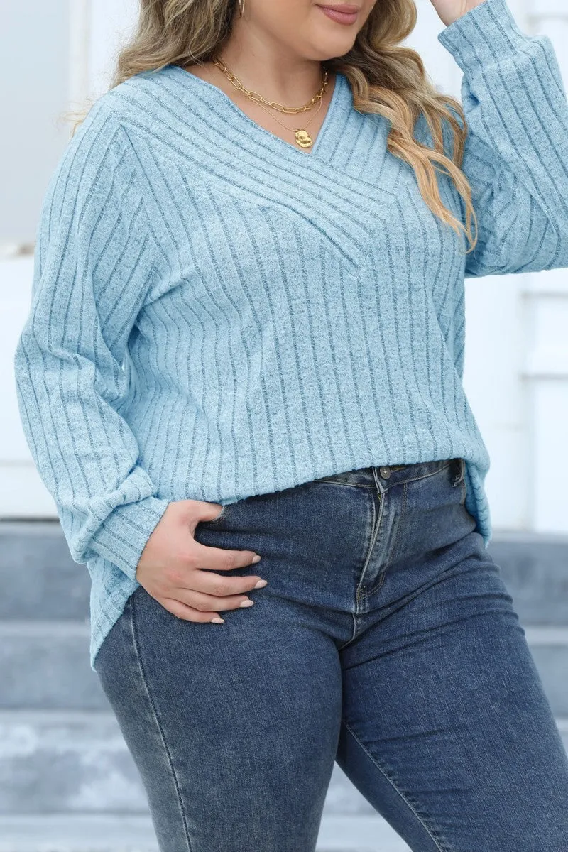 hulianfu Casual Solid Patchwork V Neck Plus Size Tops