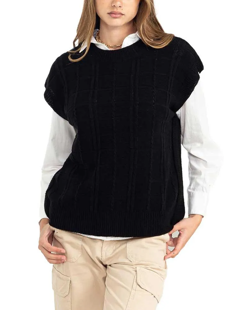 Hyfve Oversized Cable Sweater Vest