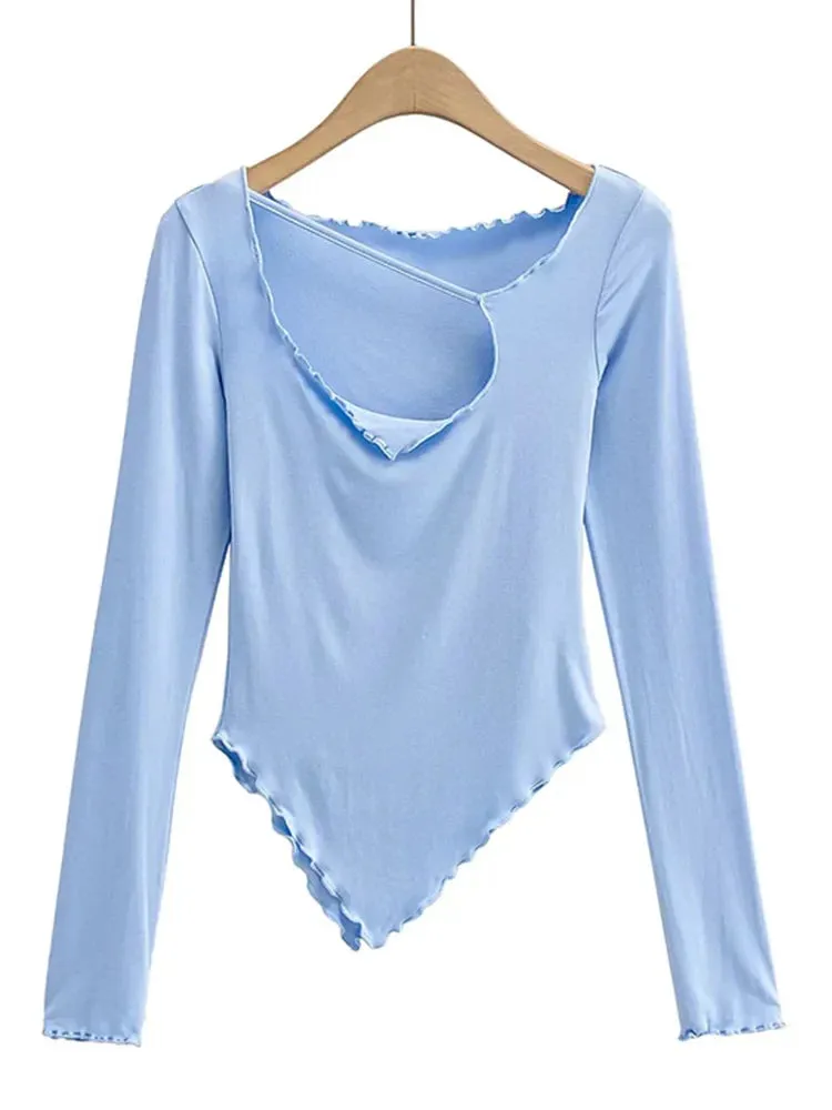 Slim Irregular Crop Top