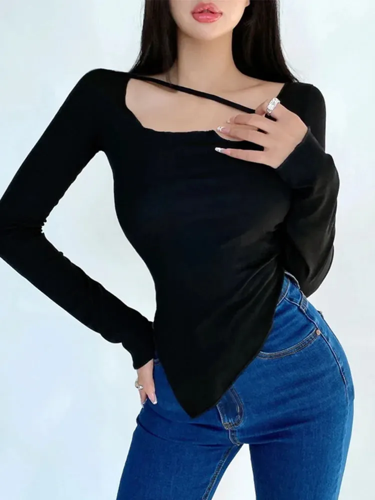 Slim Irregular Crop Top