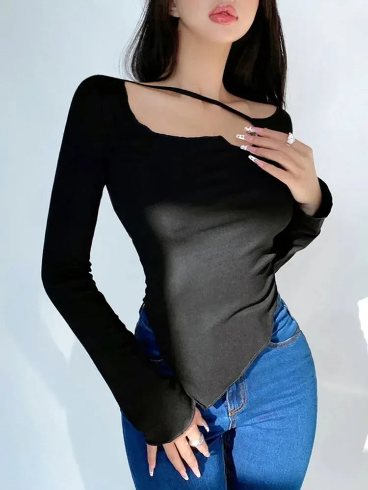 Slim Irregular Crop Top