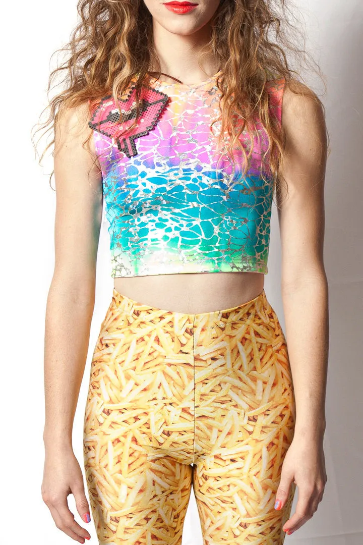Tequila Sunrise Reversible Crop Top