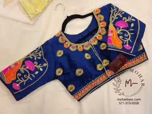 Traditional Navy Saree Blouse